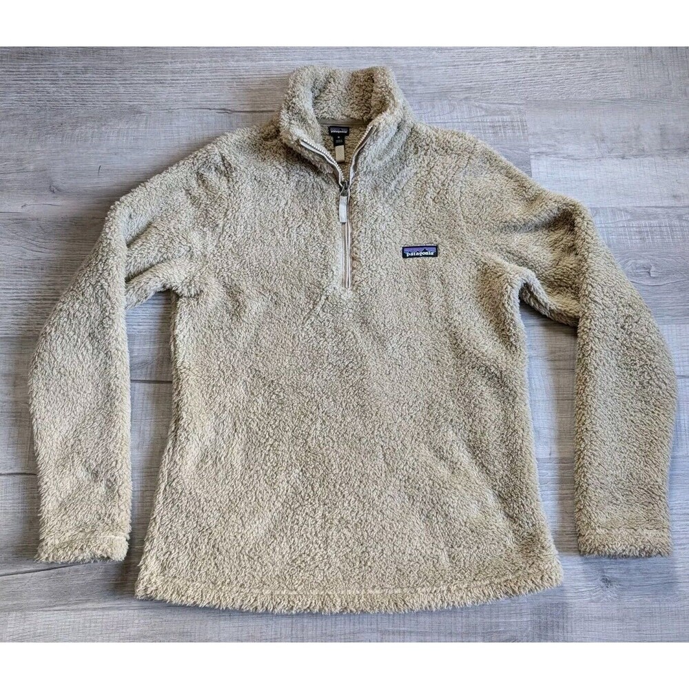Patagonia Jacket Los Gatos 1/4 Zip Fleece Pullover Sweatshirt Women's Sz M Khaki